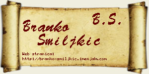 Branko Smiljkić vizit kartica